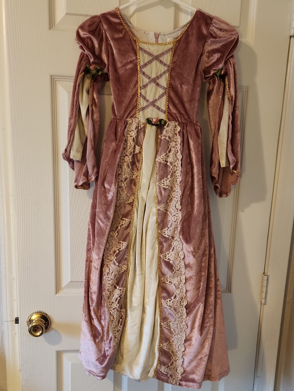 Trish Scully Girls Rode Mauve Velvet Princess Dress with Cream Panel Sz 8 Child